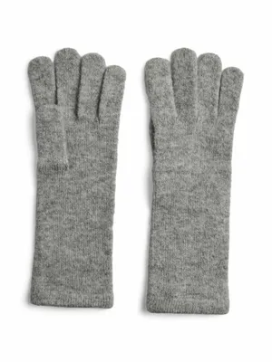 PIECES langer Stulpen Strickhandschuh Grau Textil PIECES langer Stulpen Strickhandschuh Grau Textil