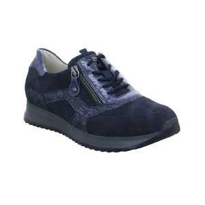 WALDLÄUFER mit Wechselfussbett Comfort-Schnürer Blau Leder 