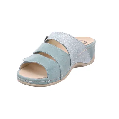 MUBB mit Wechselfussbett Pantolette Pastelgrün Leder 