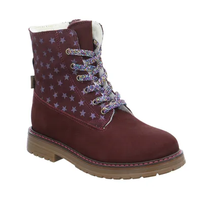 SCHUHENGEL Schnürstiefel Kleinkinder-Winterstiefel Dunkelrot Leder SCHUHENGEL Schnürstiefel Kleinkinder-Winterstiefel Dunkelrot Leder