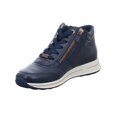 ARA mit Wechselfussbett Comfort-Mid Cut Blau Leder 