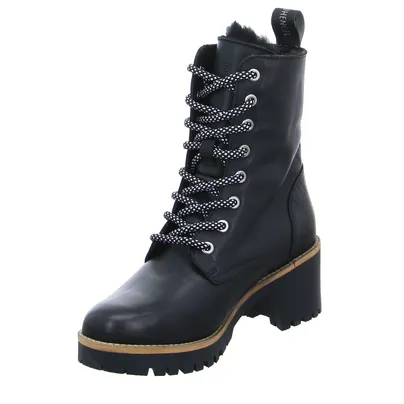 SCHUHENGEL mit Lammfellfutter Stiefelette Schwarz Leder 