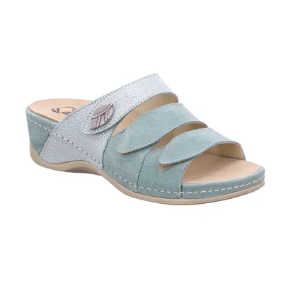 MUBB mit Wechselfussbett Pantolette Pastelgrün Leder 