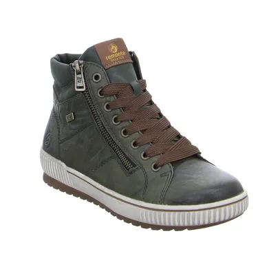 REMONTE mit TEX Membrane Mid Cut Sneaker Olive Leder 