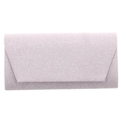 * Clutch / Abendtasche Silber Textil 