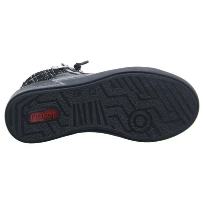 RIEKER Mid Cut Sneaker Schwarz Lederimitat 
