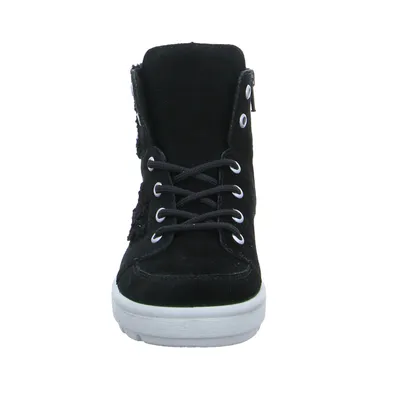 RICOSTA Schnür-Boot Mädchen-Winter-Bottine Schwarz Leder 