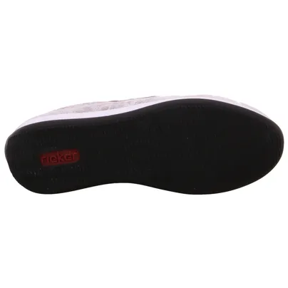 RIEKER mit Wechselfussbett Comfort-Schnürer Silber Lederimitat RIEKER mit Wechselfussbett Comfort-Schnürer Silber Lederimitat