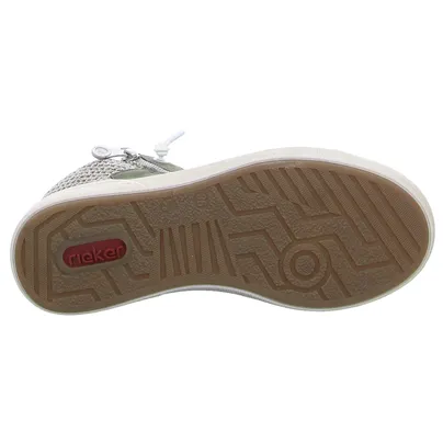 RIEKER Mid Cut Sneaker Olive Lederimitat 