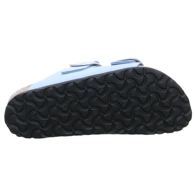 BIRKENSTOCK Bio-Fussbett Hellblau Leder 