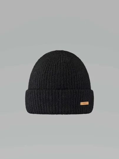 BARTS feiner Rippenstrick, Umschlag Mütze Schwarz Textil BARTS feiner Rippenstrick, Umschlag Mütze Schwarz Textil