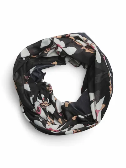 PIECES Loop, Flower print Schal Schwarz Textil PIECES Loop, Flower print Schal Schwarz Textil