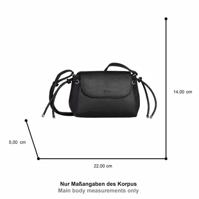 GABOR Handtasche mit Überschlag Schwarz Lederimitat GABOR Handtasche mit Überschlag Schwarz Lederimitat