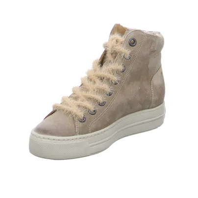 PAUL GREEN Mid Cut Sneaker Beige Leder 