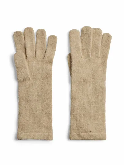 PIECES langer Stulpen Strickhandschuh Offwhite Textil 