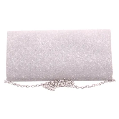 * Clutch / Abendtasche Silber Textil 