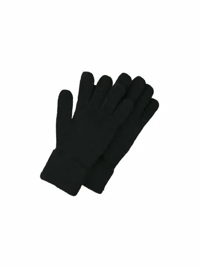 PIECES Armabschluss mit Umschlag Strickhandschuh Schwarz Textil PIECES Armabschluss mit Umschlag Strickhandschuh Schwarz Textil