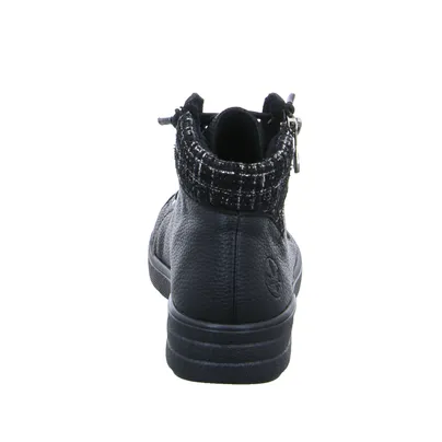 RIEKER Mid Cut Sneaker Schwarz Lederimitat 