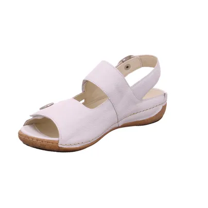WALDLÄUFER Comfort-Sandalette Weiss Leder 