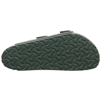BIRKENSTOCK Normale Breite Bio-Mûles Olive Lederimitat 