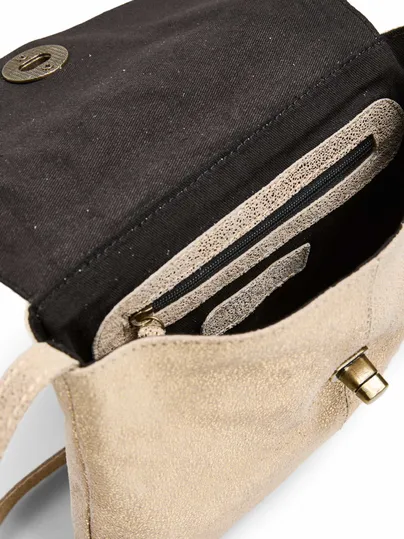 PIECES Umhängetasche Gold Leder 