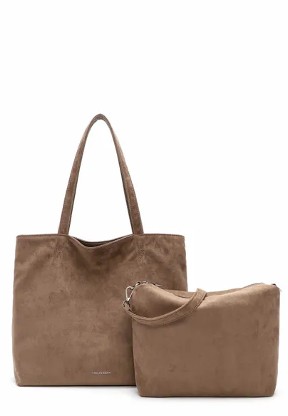 EMILY & NOAH mit Bag in Bag und reversibel Shopper Taupe Lederimitat EMILY & NOAH mit Bag in Bag und reversibel Shopper Taupe Lederimitat