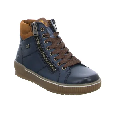 REMONTE mit TEX Membrane Mid Cut Sneaker Blau Leder 