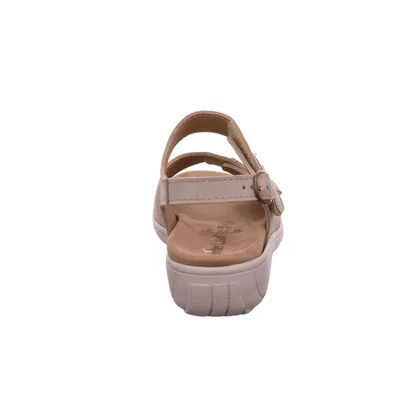 VAN DER LAAN Comfort-Sandalette Beige Leder 