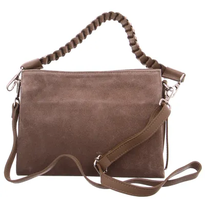 * Umhängetasche Taupe Leder * Umhängetasche Taupe Leder