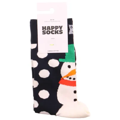 HAPPY SOCKS Punkte + Schneemann Freizeitsocken Dunkelblau Textil HAPPY SOCKS Punkte + Schneemann Freizeitsocken Dunkelblau Textil