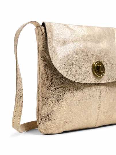 PIECES Umhängetasche Gold Leder 