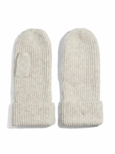 PIECES Fausthandschuhe, Umschlag Strickhandschuh Offwhite Textil PIECES Fausthandschuhe, Umschlag Strickhandschuh Offwhite Textil