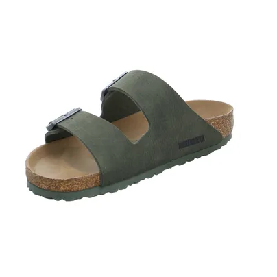 BIRKENSTOCK Normale Breite Bio-Mûles Olive Lederimitat 