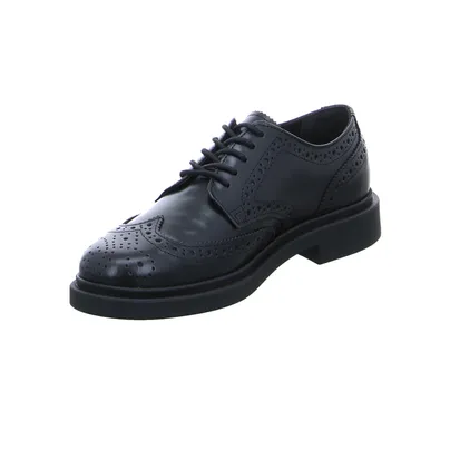 SCHUHENGEL Schnürschuh Schwarz Leder SCHUHENGEL Schnürschuh Schwarz Leder