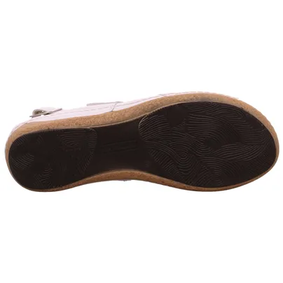 WALDLÄUFER Comfort-Sandalette Weiss Leder 