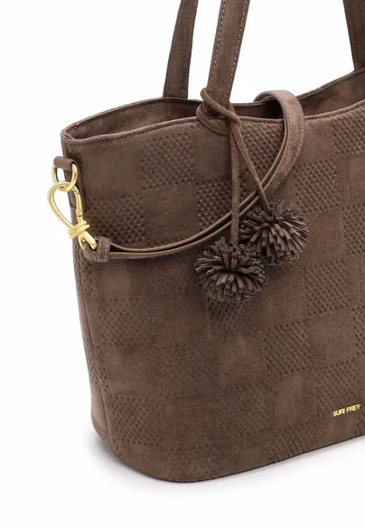 SURI FREY Shopper Taupe Lederimitat 