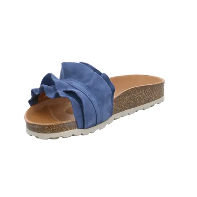 VERBENAS Pantolette Blau Leder VERBENAS Pantolette Blau Leder