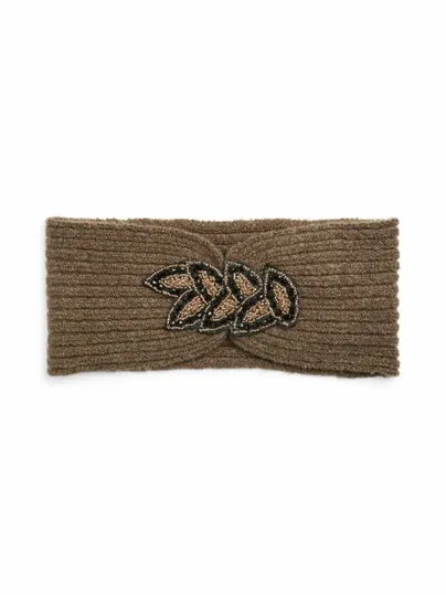 PIECES vorne Pailletten-Deko Stirnband Beige Textil PIECES vorne Pailletten-Deko Stirnband Beige Textil
