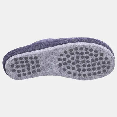 BIOLife Deck und Laufsohle in Gris Hausschuh Blau Textil BIOLife Deck und Laufsohle in Gris Hausschuh Blau Textil