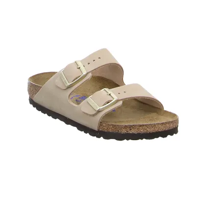 BIRKENSTOCK Bio-Fussbett Taupe Leder 