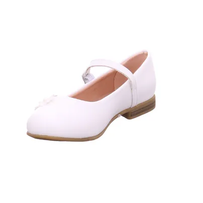 INDIGO Festlicher Sommerschuh Mädchen-Ballerina Weiss Lederimitat INDIGO Festlicher Sommerschuh Mädchen-Ballerina Weiss Lederimitat