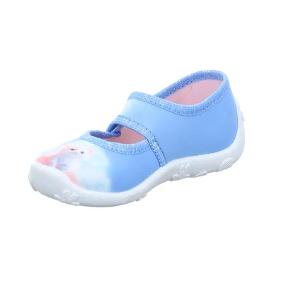 BECK schmaler Mädchenhausschuh Kinder-Hausschuh Hellblau Textil BECK schmaler Mädchenhausschuh Kinder-Hausschuh Hellblau Textil