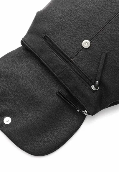 RUE68 Rucksack Schwarz Lederimitat 