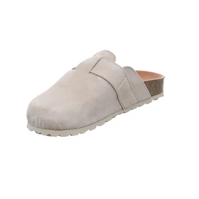 VERBENAS Pantolette Taupe Leder VERBENAS Pantolette Taupe Leder