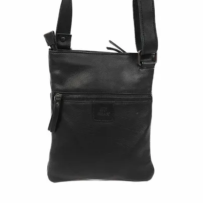 BEAR DESIGN Umhängetasche Schwarz Leder 