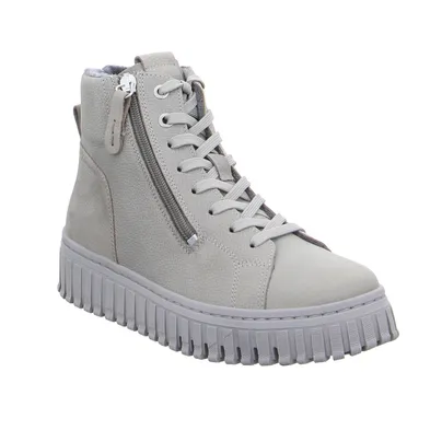 TAMARIS Mid Cut Sneaker Hellgrau Leder TAMARIS Mid Cut Sneaker Hellgrau Leder