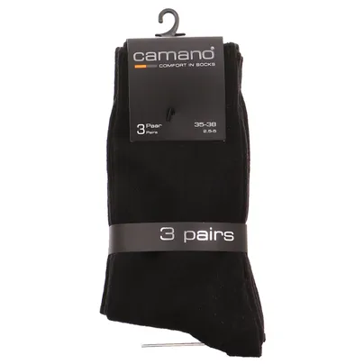 CAMANO 3-ER P.,Komfortbund Freizeitsocken Schwarz Textil 