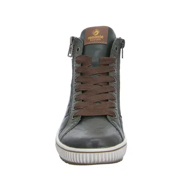 REMONTE mit TEX Membrane Mid Cut Sneaker Olive Leder 