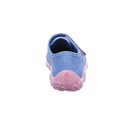 SUPERFIT Mädchenhausschuh Kinder-Hausschuh Blau Textil 