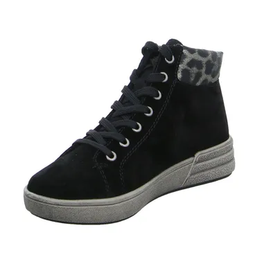 RIEKER Mid Cut Sneaker Schwarz Leder RIEKER Mid Cut Sneaker Schwarz Leder